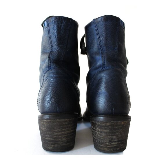 John Fluevog Adriana Nuni Lace-Up Winter Boot / Size 8 / Blue Distressed - Picture 7 of 13